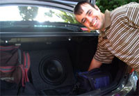 Anthony has speakers in his boot