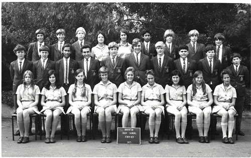 Class 4F2 at Brighton High School in 1971.