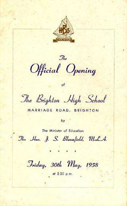 Official opening of Brighton High School in Melbourne.