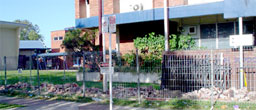 Mackay State High School fence detroyed after the 2008 Mackay flood.