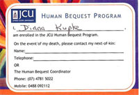 Human bequest card
