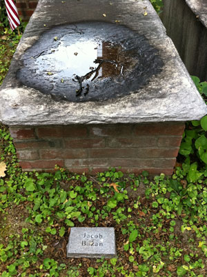 Jacob Basan's grave in Philadelphia.