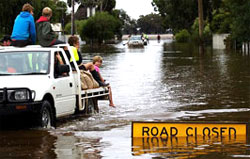 Floods at Tallygaroopna in Victoria.