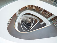 The atrium in the new library at the University of Aberdeen
