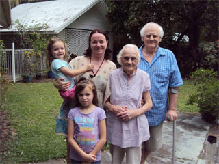 Tahlia Grima, Suzanne Grima, David Molesworth, Isabella Grima and Peggy Molesworth.