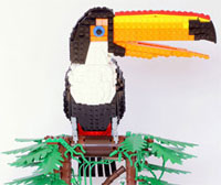 Tropical bird made from Lego by