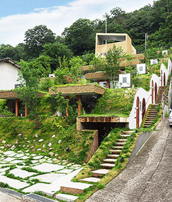 Grass roofs designed by Nagata