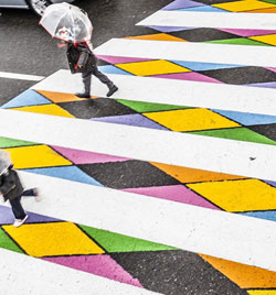 Street crossing in Madrid