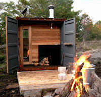 Shipping container is transformed into an expensive sauna