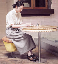 Sweeties, tables and chairs that look like cakes and biscuits