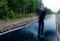 A path formed from a 170 foot long trampoline